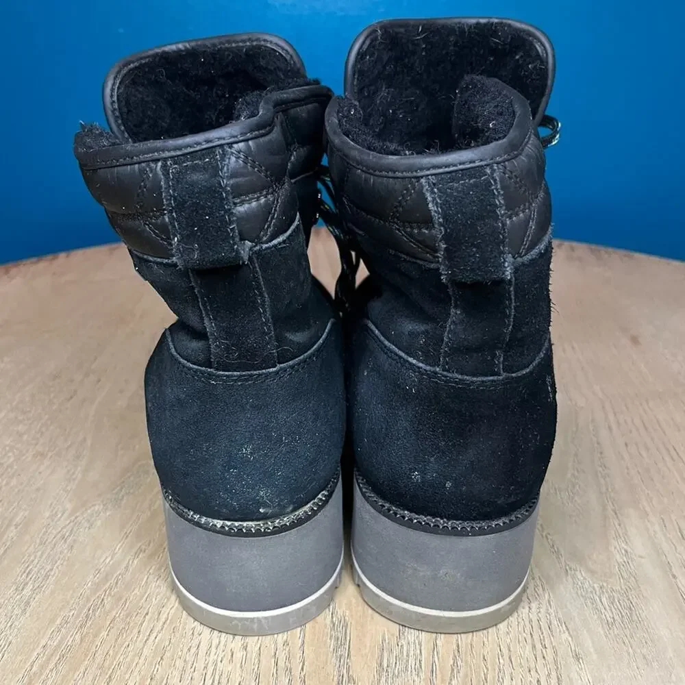 UGG Birch Women’s Snow Boots Black Suede Waterproof Lined Insulated Size 9